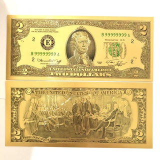 Lá Vàng 2 USD Plastic Mẫu Mới - Lì Xì Tết May Mắn, Ý Nghĩa