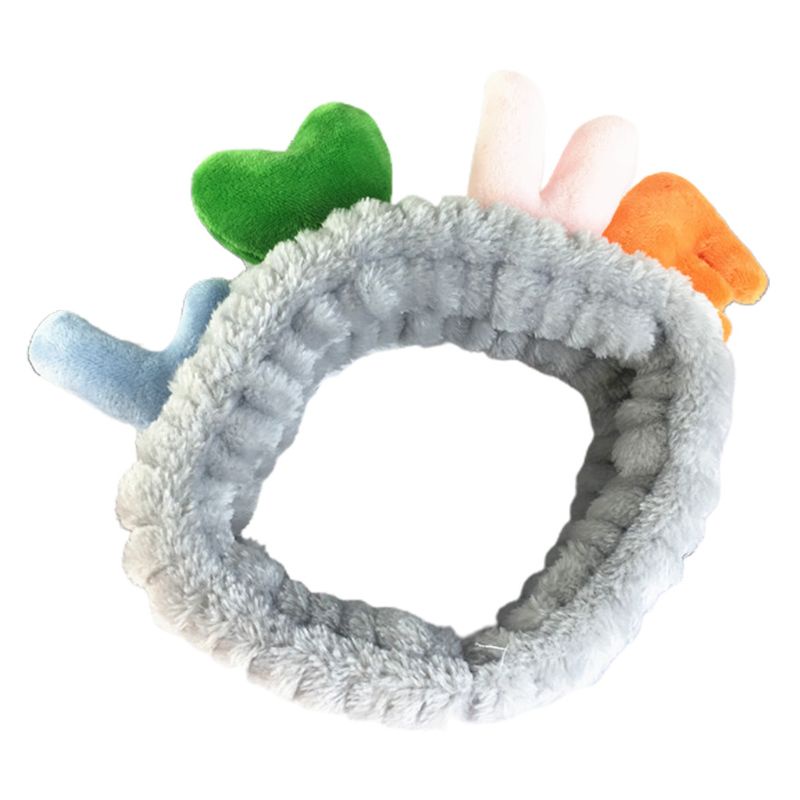 Băng Đô Cài Tóc Co Giãn Đính Chữ Love 3D Nhồi Bông Dễ Thương Dành Cho Nữ Rửa Mặt / Rửa