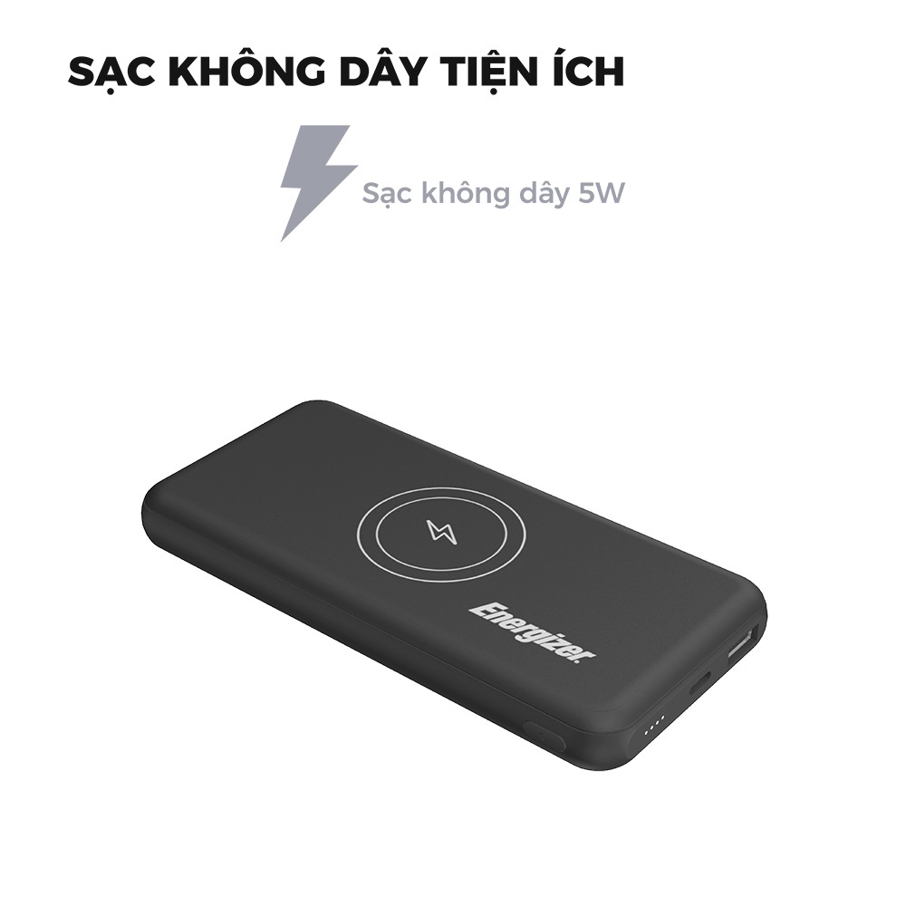 Pin sạc dự phòng Energizer QE10007 sạc không dây 5W dung lượng 10000mah.