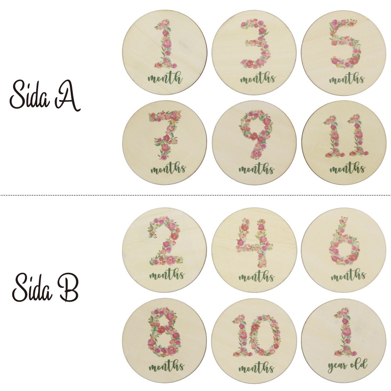 Set 6 Thẻ Ghi Chú Theo Tháng Làm Thủ Công Kỷ Niệm Cho Bé Sơ Sinh
