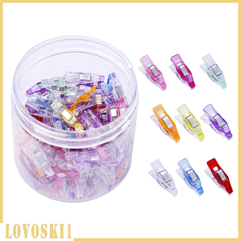 [LOVOSKI1]100Pcs Wonder Clips Craft Clamps for Crochet Knitting Quilting Binding Tool