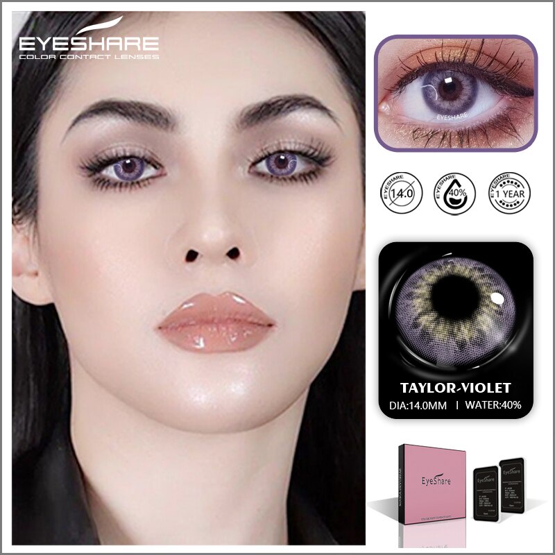 EYESHARE [Hàng mới về] Set 2 kính áp tròng 14mm nhiều màu sắc dùng trang điểm mắt