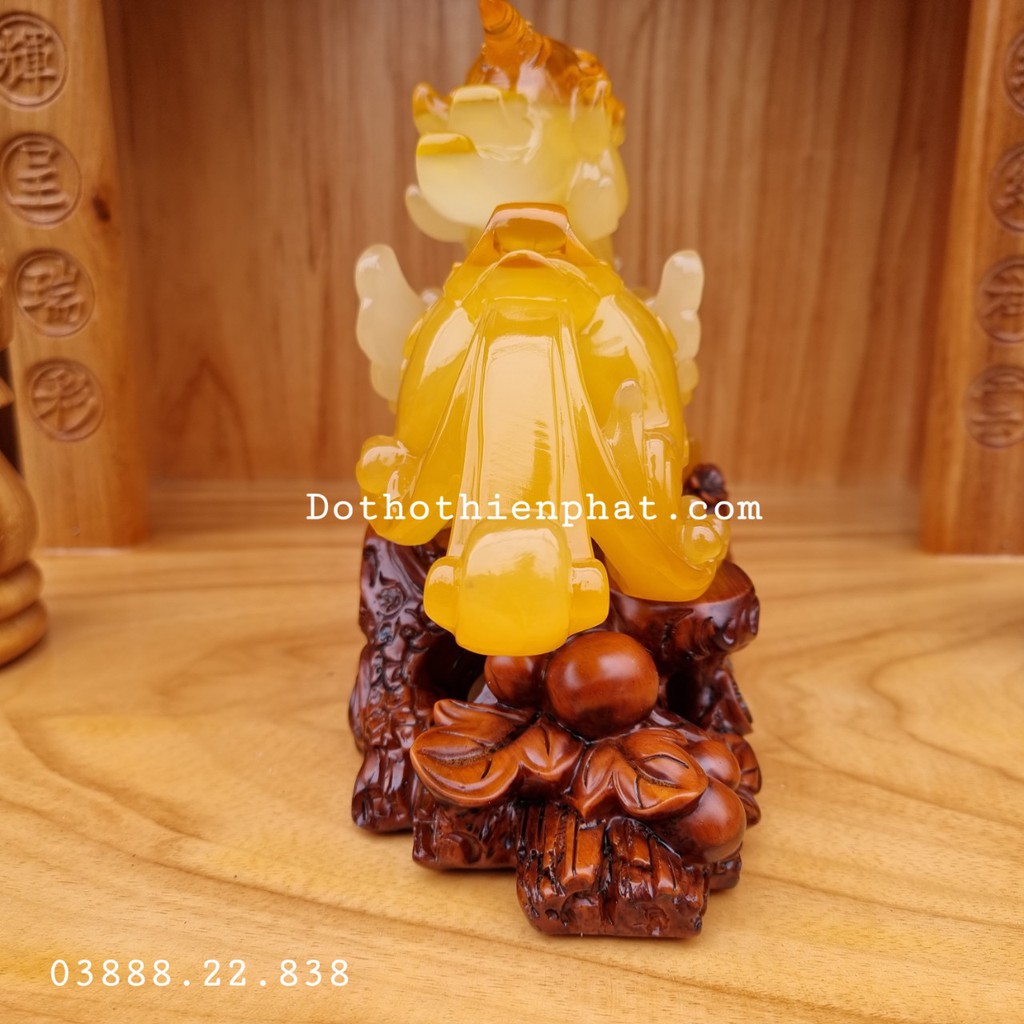Tỳ Hưu Phong Thủy màu vàng ngang 27cm