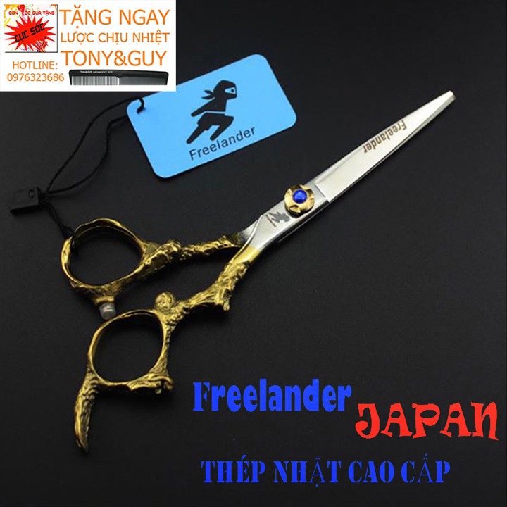 Bộ Kéo Cắt Tóc Nhật 6inch Nhập Khẩ  Cao Cấp Sắc Bén Freelander FR01  ( Mua một bộ kéo được tặng bao da+lọ dầu+khóa kéo+2