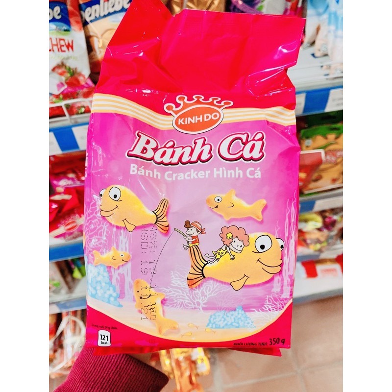 Bánh Cá Mặn Kinh Đô 350g Hình Con Cá Ngộ Nghĩnh Bắt Mắt