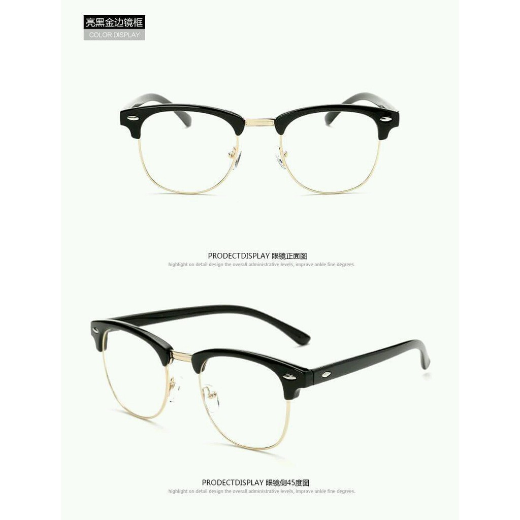 GỌNG KÍNH CẬN KIM LOẠI CHÂN NHỰA CỨNG THỜI TRANG ST2S506