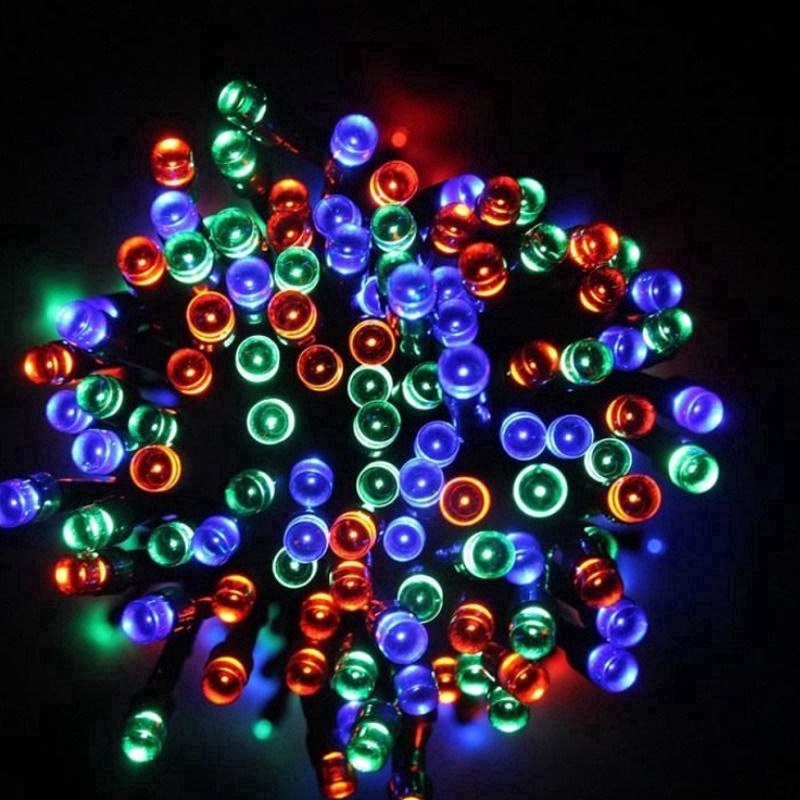 Dây đèn LED 200 bóng trang trí sân vườn dùng năng lượng mặt trời