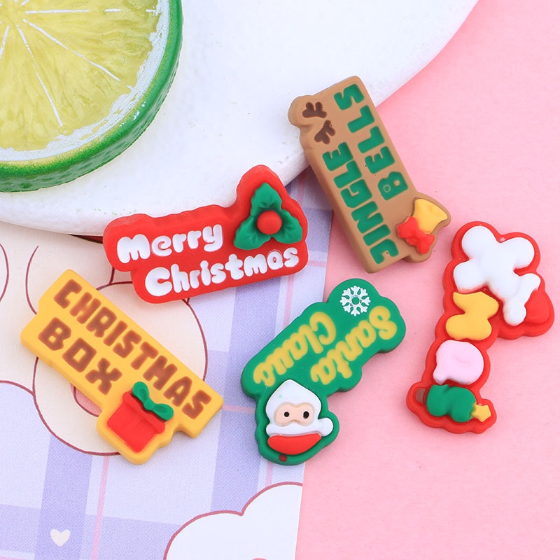 Set 10 Phụ Kiện Trang Trí Giáng Sinh Bằng Nhựa Cho Điện Thoại