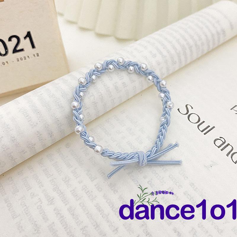 Dây buộc tóc đính ngọc trai màu kẹo cho nữ