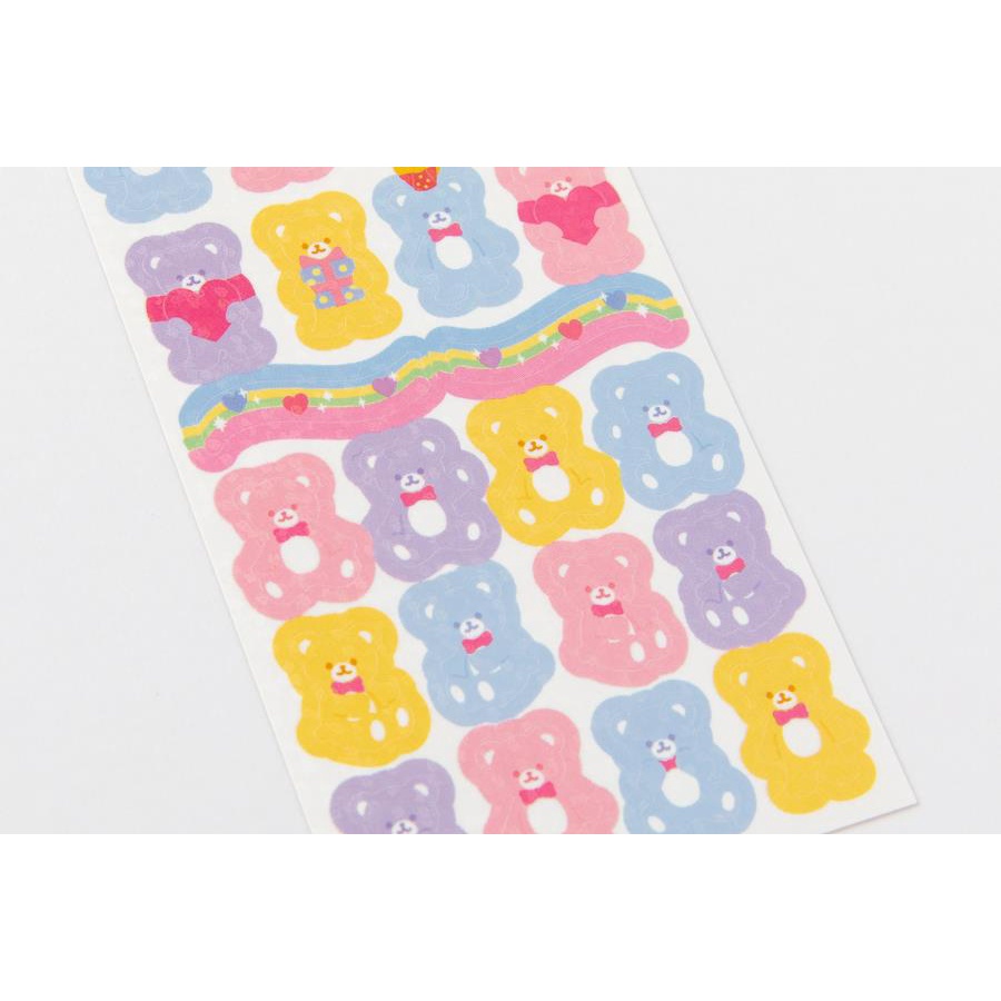 Set 2 Tấm Sticker ARTBOX Hàn Quốc Hologram Hình Gấu Kẹo Dẻo Nhiều Màu Sắc