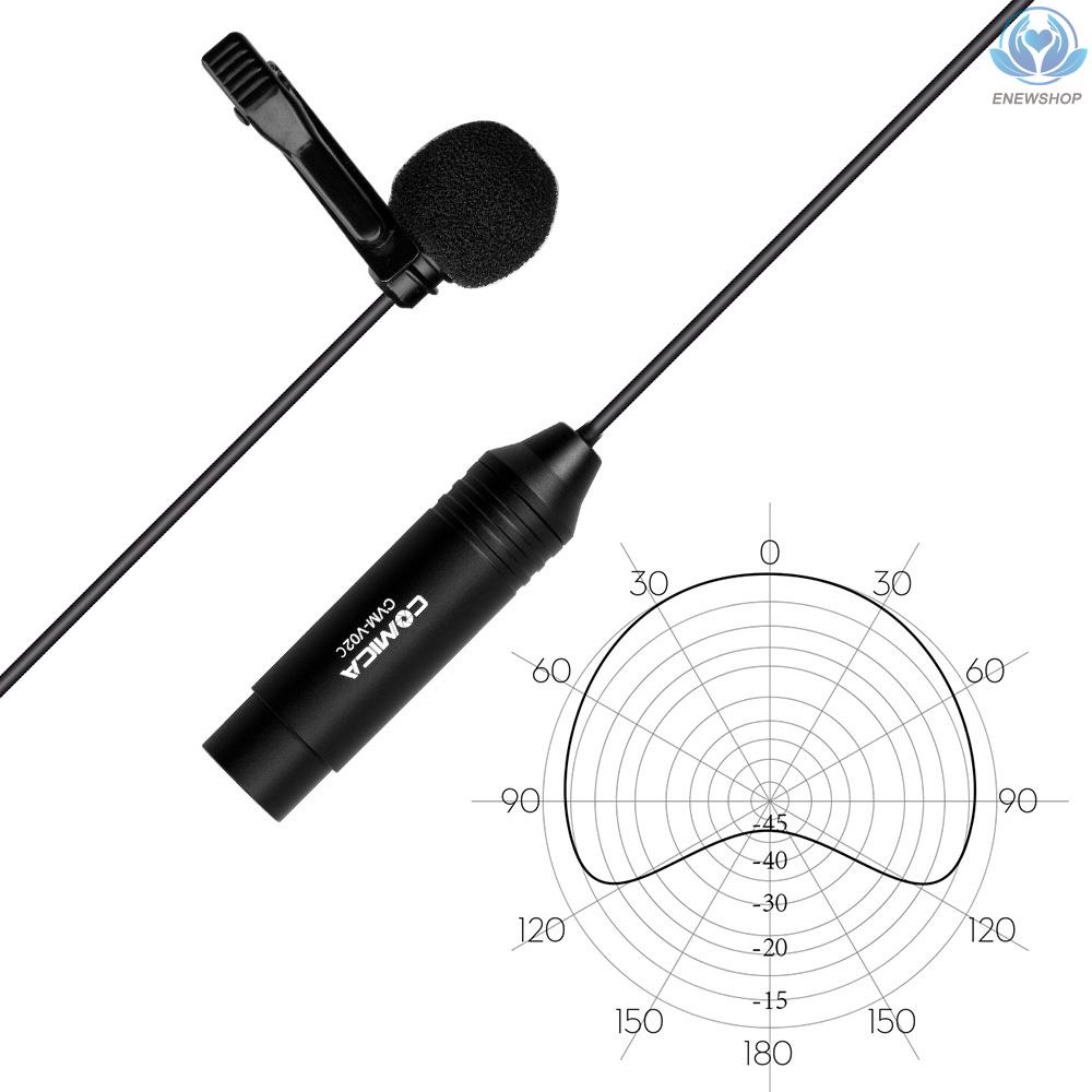 【enew】COMICA CVM-V02C Cardioid Lavalier Lapel Microphone Condenser Mic XLR Plug Supports 48V Phantom Power Compatible with Camcorders Video Recording