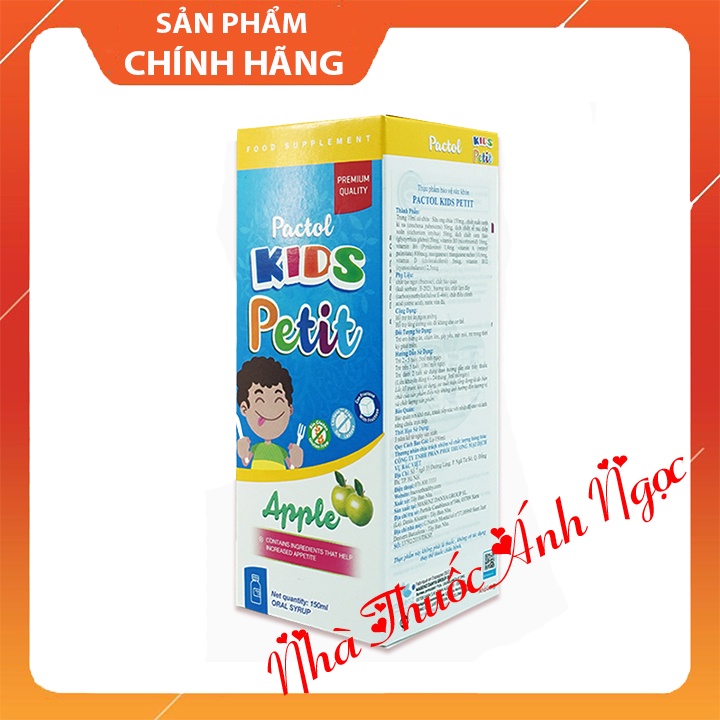 Siro Pactol Kids Petit 150ml: Giúp trẻ ăn ngon, tăng cường miễn dịch, NHẬP KHẨU CHÍNH HÃNG CHÂU ÂU