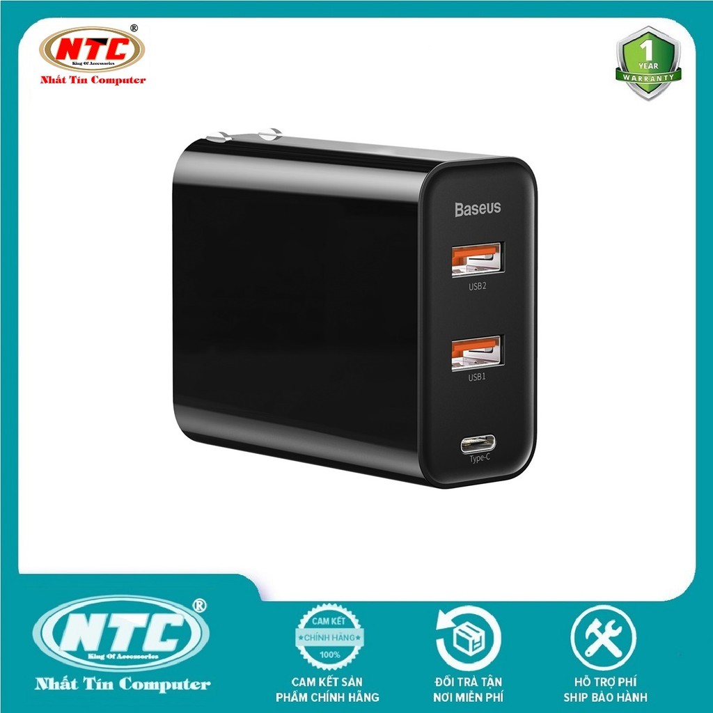 Cốc sạc siêu nhanh 3 cổng Type-C + Dual USB Baseus BS-CH910 Speed PPS, QC/PD3.0/VOOC/HW5A, công suất 60W
