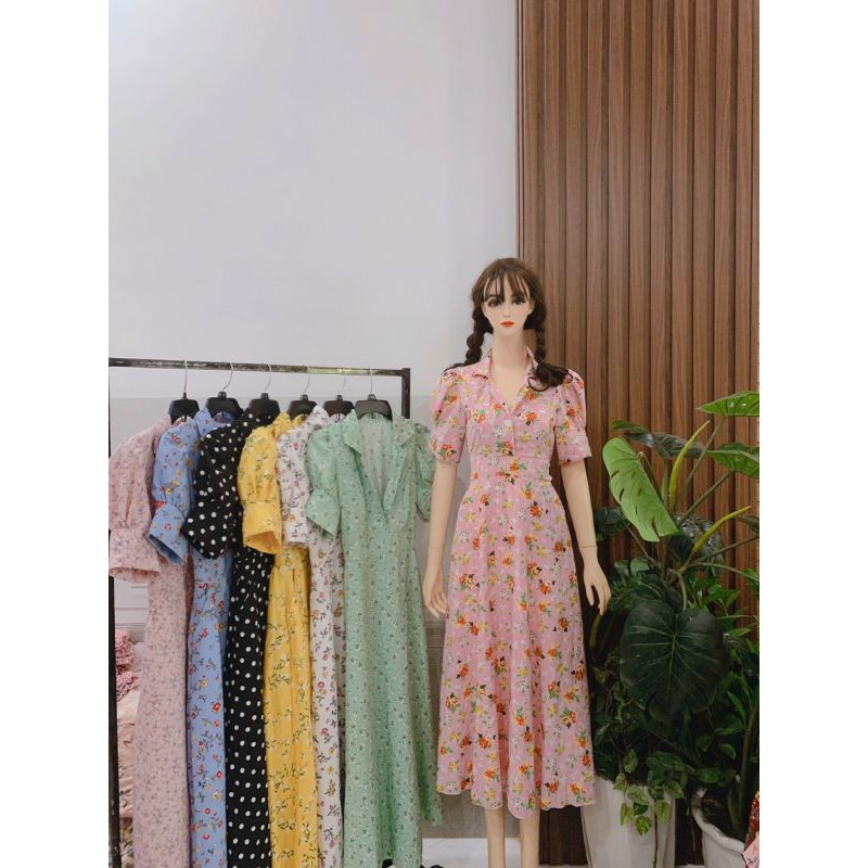 váy maxi hoa nhí chất mango mịn mát hoạ tiết hoa nhí dể thương | BigBuy360 - bigbuy360.vn