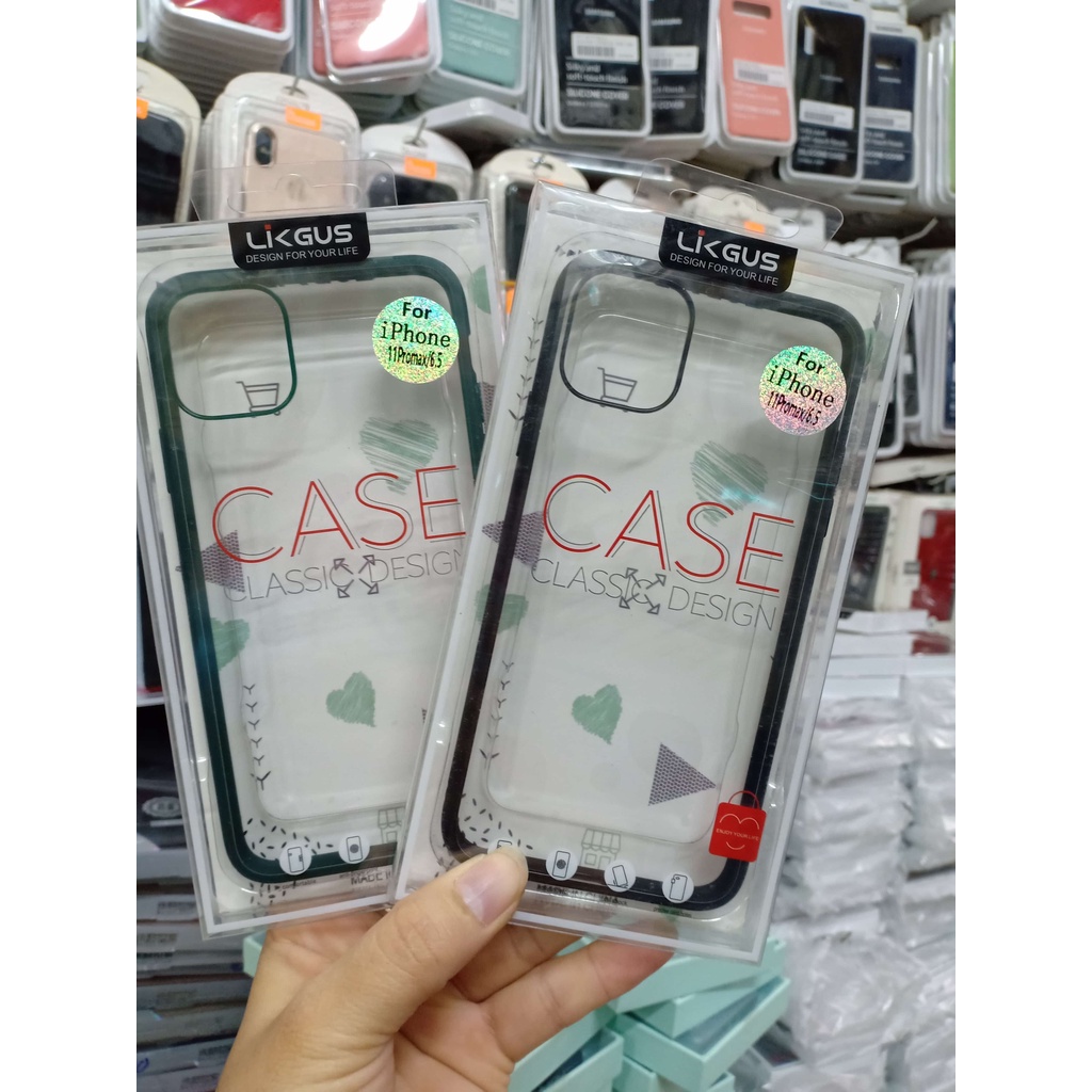 Ốp Lưng LiKgus trong viền màu mỏng iPhone XS max/11 Pro max/12/12 Pro/12 Pro max/ Iphone 13