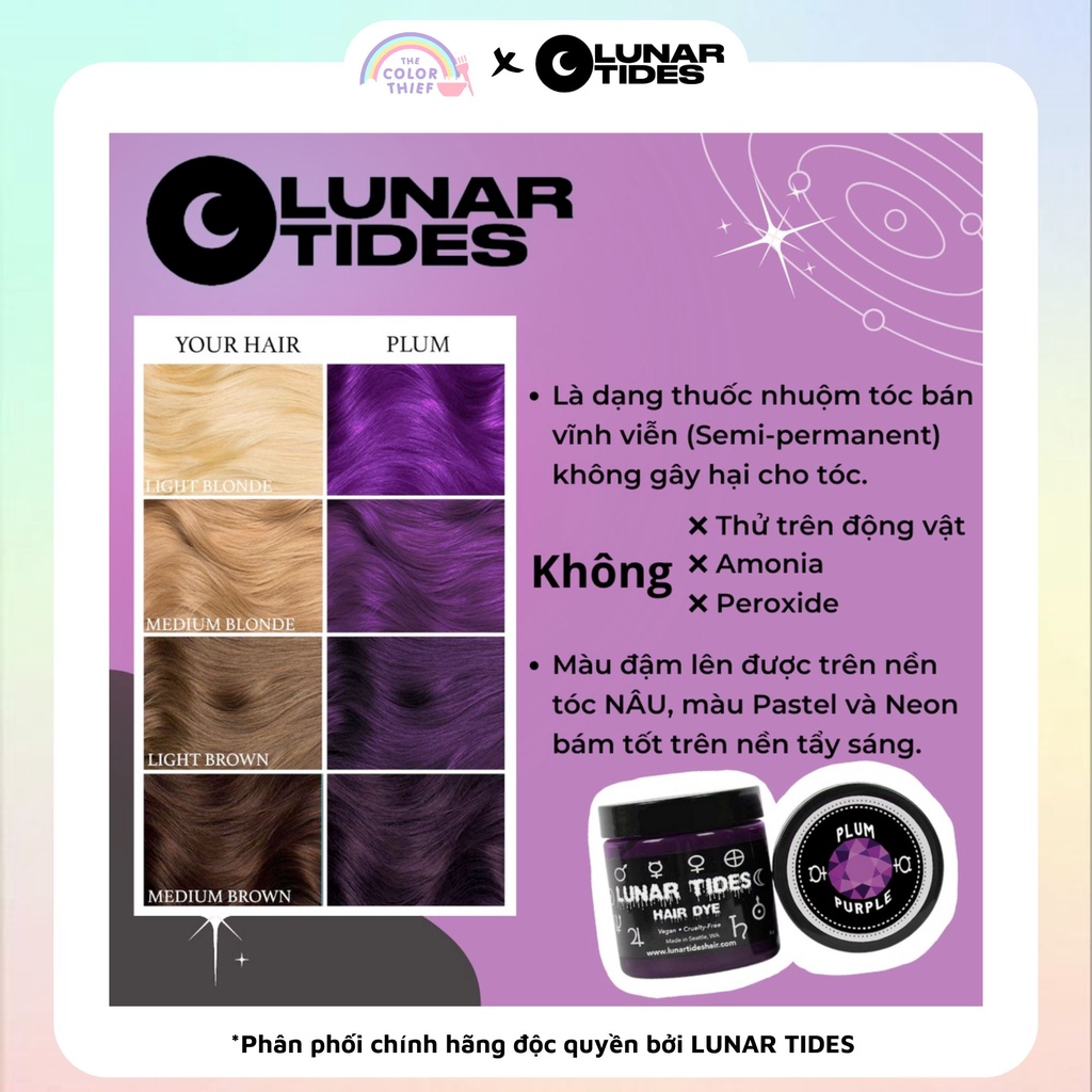 Thuốc nhuộm tóc Lunar Tides Semi-permanent chất đặc bền màu The Color Thief