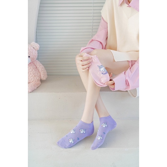 Tất chân cổ ngắn hình Kỳ lân Unicorn