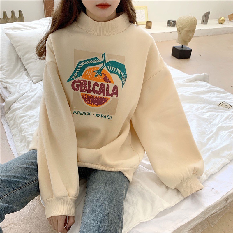 HÀNG CÓ SẴN áo sweater nữ xinh hàng taobao chất nỉ trơn dày dặn