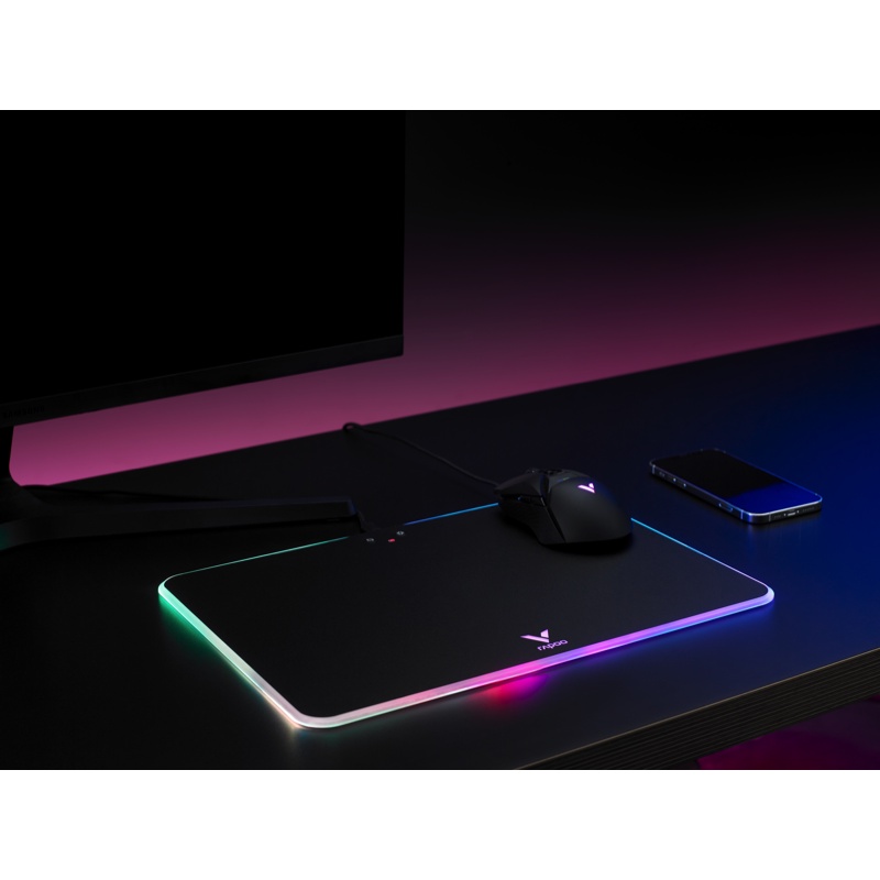 Bàn di chuột Gaming Rapoo V10RGB Wireless Charger có đèn led RGB kiêm sạc không dây