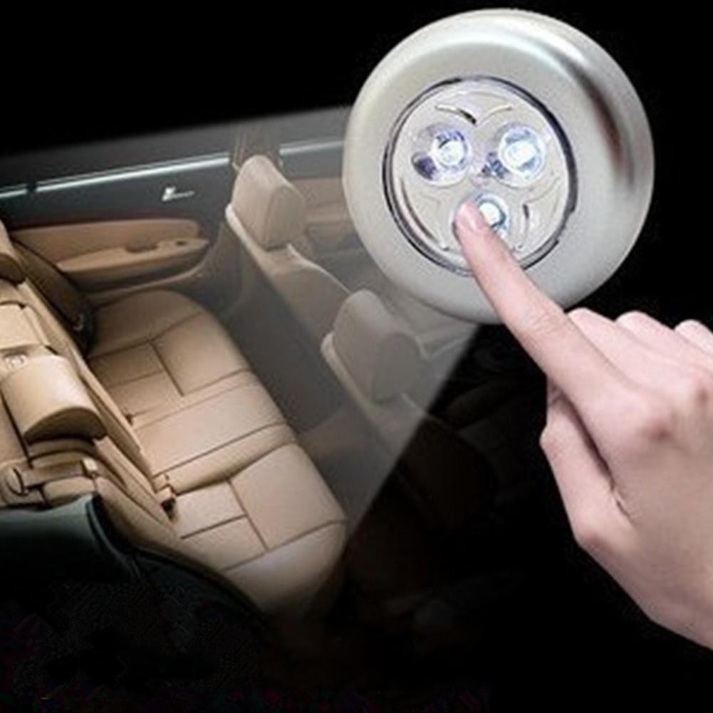 Bộ 2 đèn LED 3 bóng không dây chạm cảm ứng mini gắn tường bếp/xe hơi