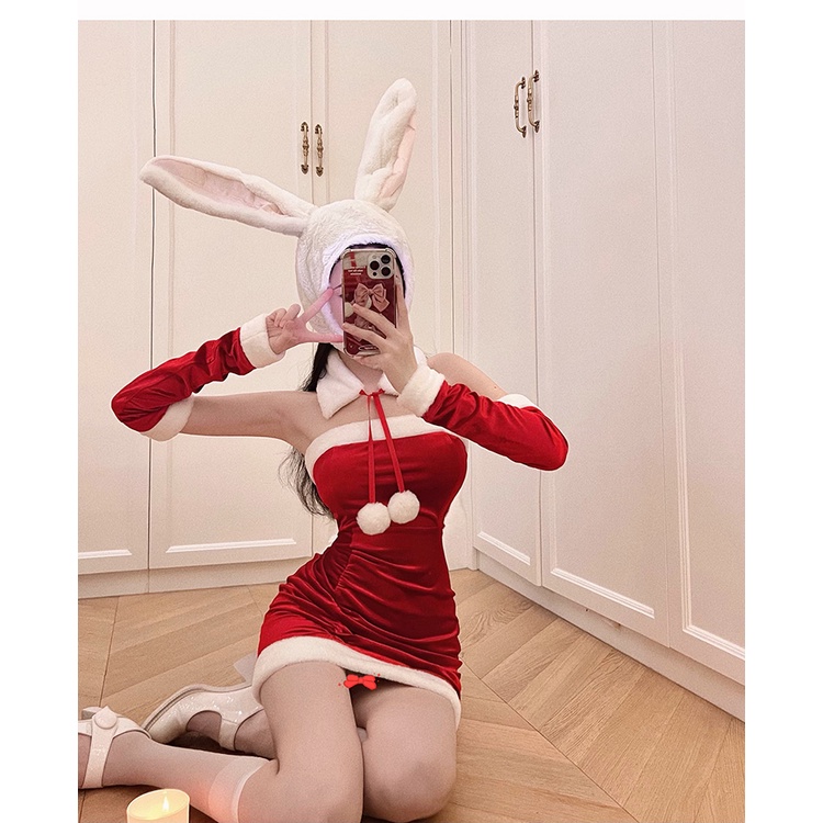 Đầm Ôm Dáng Phối Lông Xù Xinh Xắn Theo Phong Cách Thu Đông 2022 Dành Cho Nữ