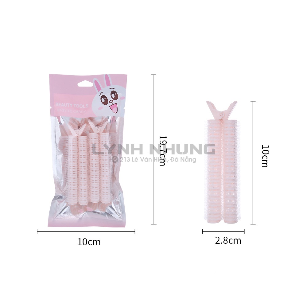 Set 02 kẹp phồng chân tóc mái tự dính, lô cuốn tóc mái