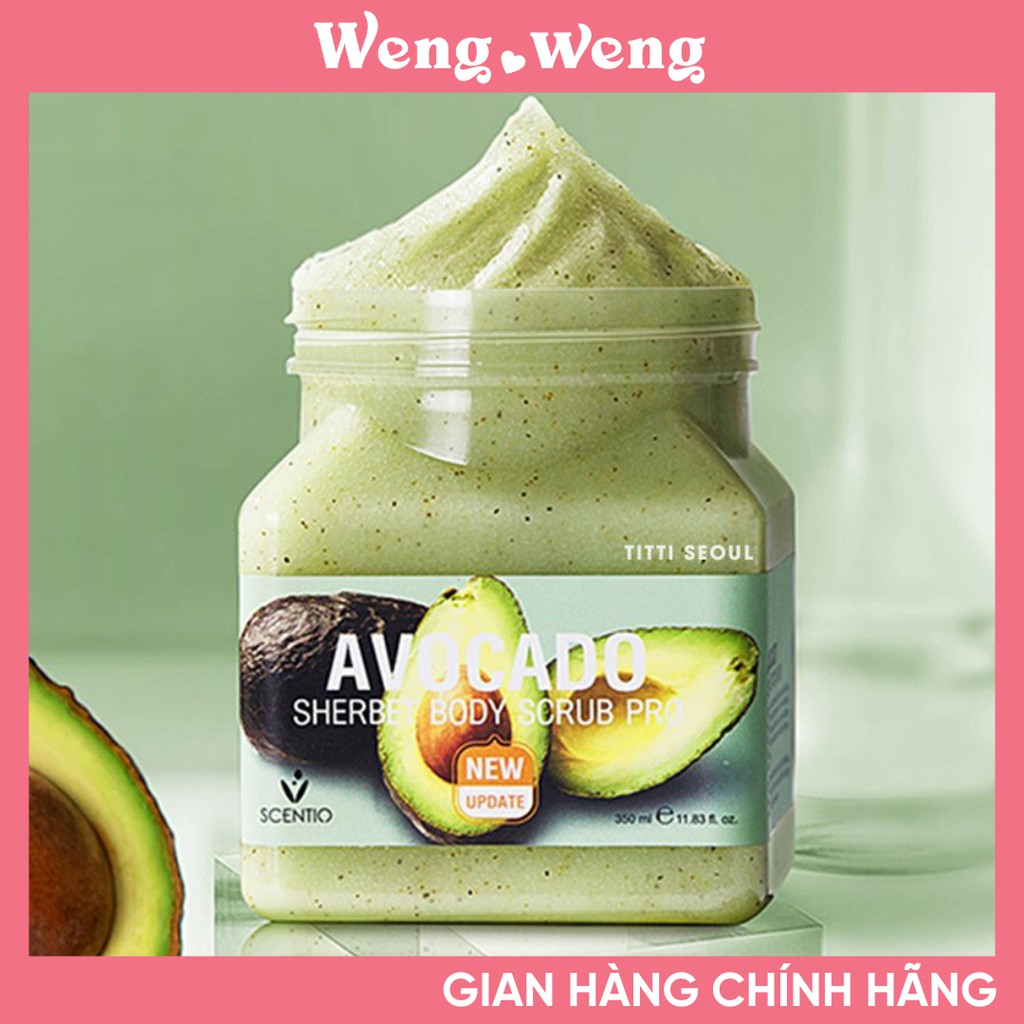 Tẩy tế bào chết toàn thân dưỡng ẩm và sáng mịn da Beauty Buffet Scentio Avocado 350ml