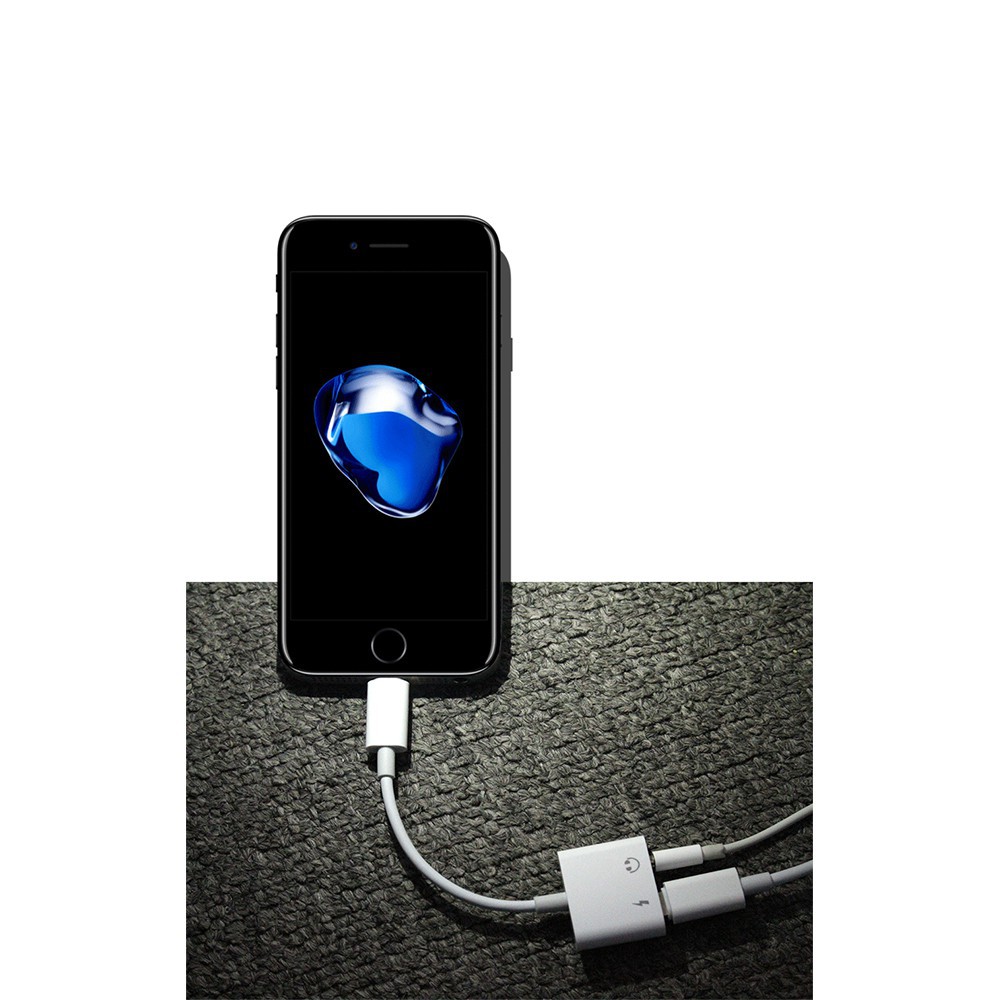 Dây cáp chuyển đổi cổng lightning sang cổng sạc / tai nghe 2 trong 1 cho iPhone X 8 7