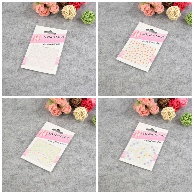 [Hàng mới về] Tờ hình dán họa tiết ngôi sao / hoa / ngôi sao 3D đơn giản dễ thương màu sắc ngẫu nhiên