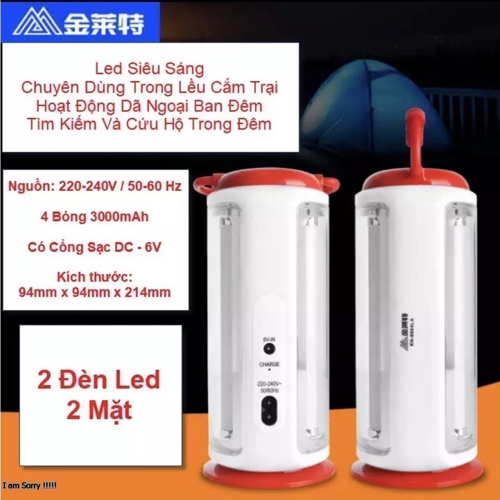 Đèn Led Sạc Siêu Sáng 360 Độ KN-9864 Sang Trọng Chuyên Dùng Trong Lều Trại