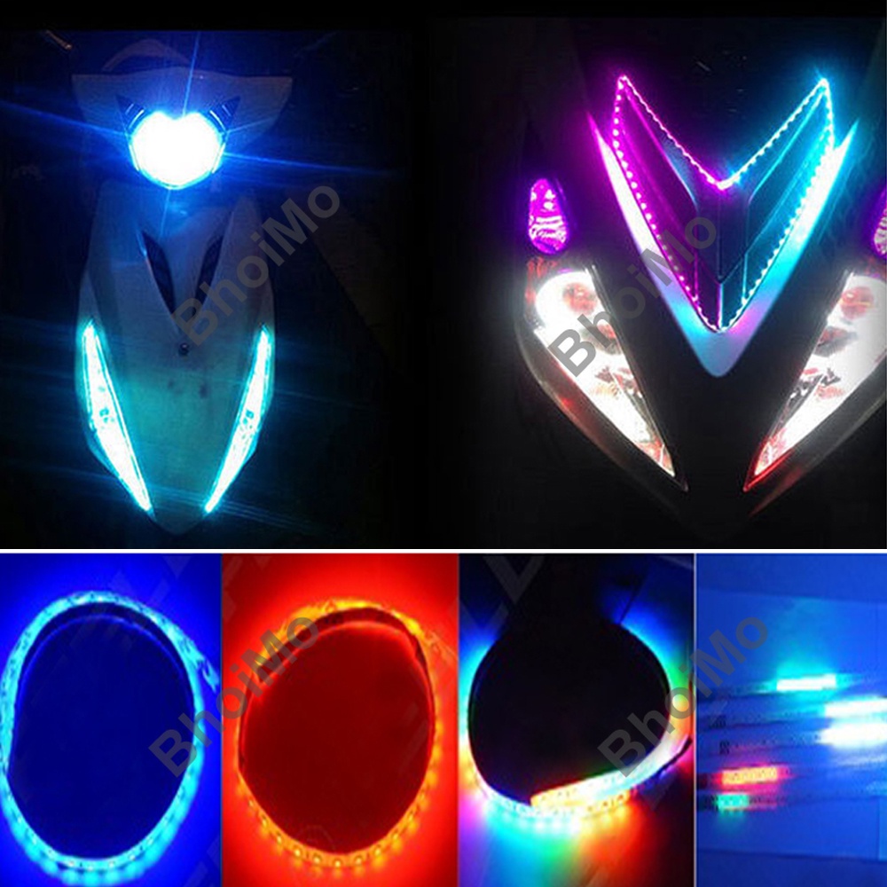 Dải Đèn LED RGB DRL Siêu Mỏng Mềm Nhiều Màu 30cm DC12V Trang Trí Xe Hơi/Xe Máy