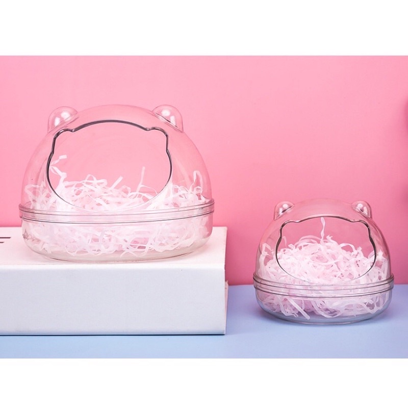Nhà Gấu Tròn Mika trong suốt 3 size Hamster Thỏ Bọ Nhím Sóc