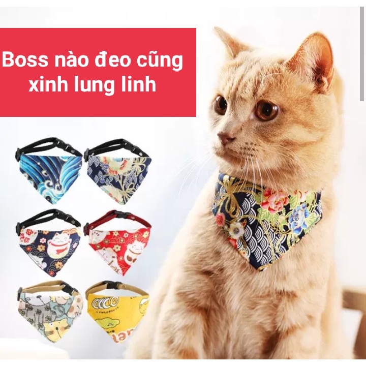 Yếm đeo cổ cho mèo phong cách Nhật Bản siêu đẹp