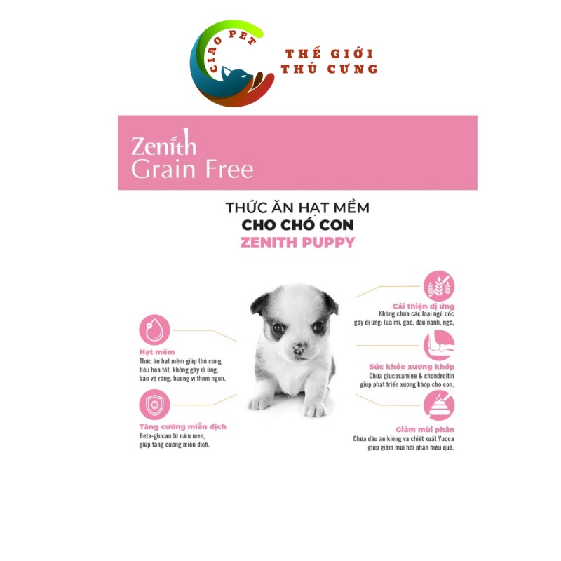 Thức ăn hạt mềm cho chó Zenith | Không ngũ cốc | Hỗ trợ miễn dịch | Phát triển xương khớp