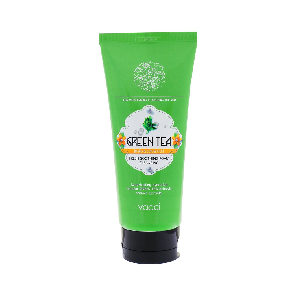 SỮA RỬA MẶT TRÀ XANH VACCI dành cho NAM - TINH CHẤT TRÀ XANH - GREEN TEA FRESH SOOTHING FOAM CLEANSING for MEN