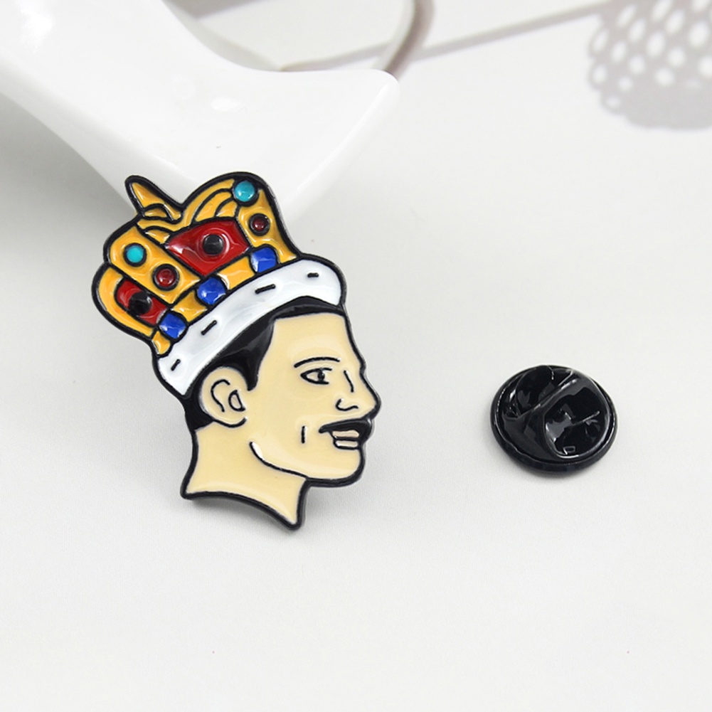 YOML✔Singer Band Music Art Freddie Mercury Brooch Pin Collar Jacket Enamel Badge