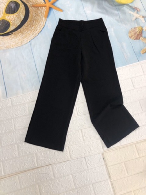 Quần ống rộng nữ,quân ống suông nữ cạp liền khóa sau chất vải mềm mại | BigBuy360 - bigbuy360.vn