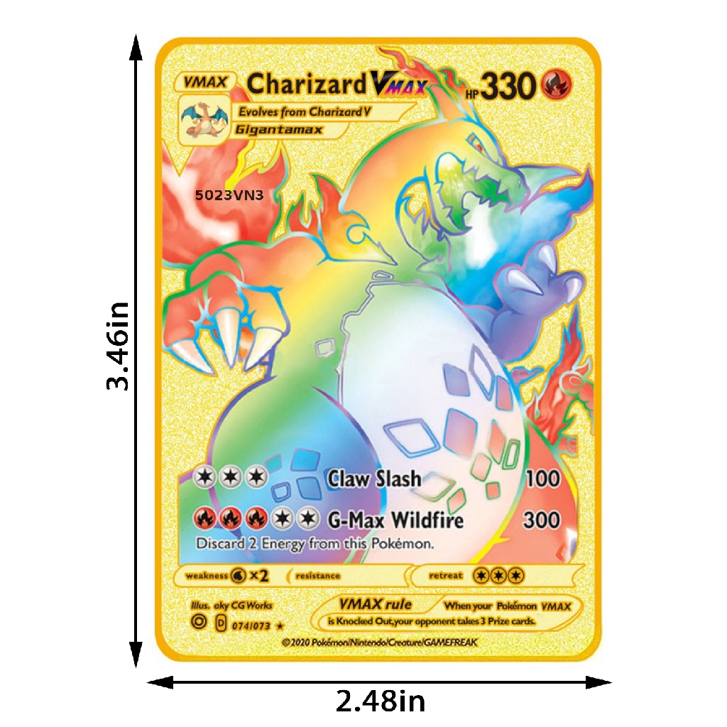 Thẻ Bài Charizard Vmax Vmax Vmax V Super Rare Mạ Vàng Kèm Thẻ