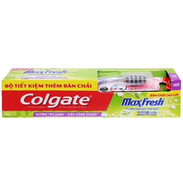 Kem Đánh Răng Colgate Maxfresh Hương Bạc Hà/ Trà xanh Tuýp 230g tặng bàn chải