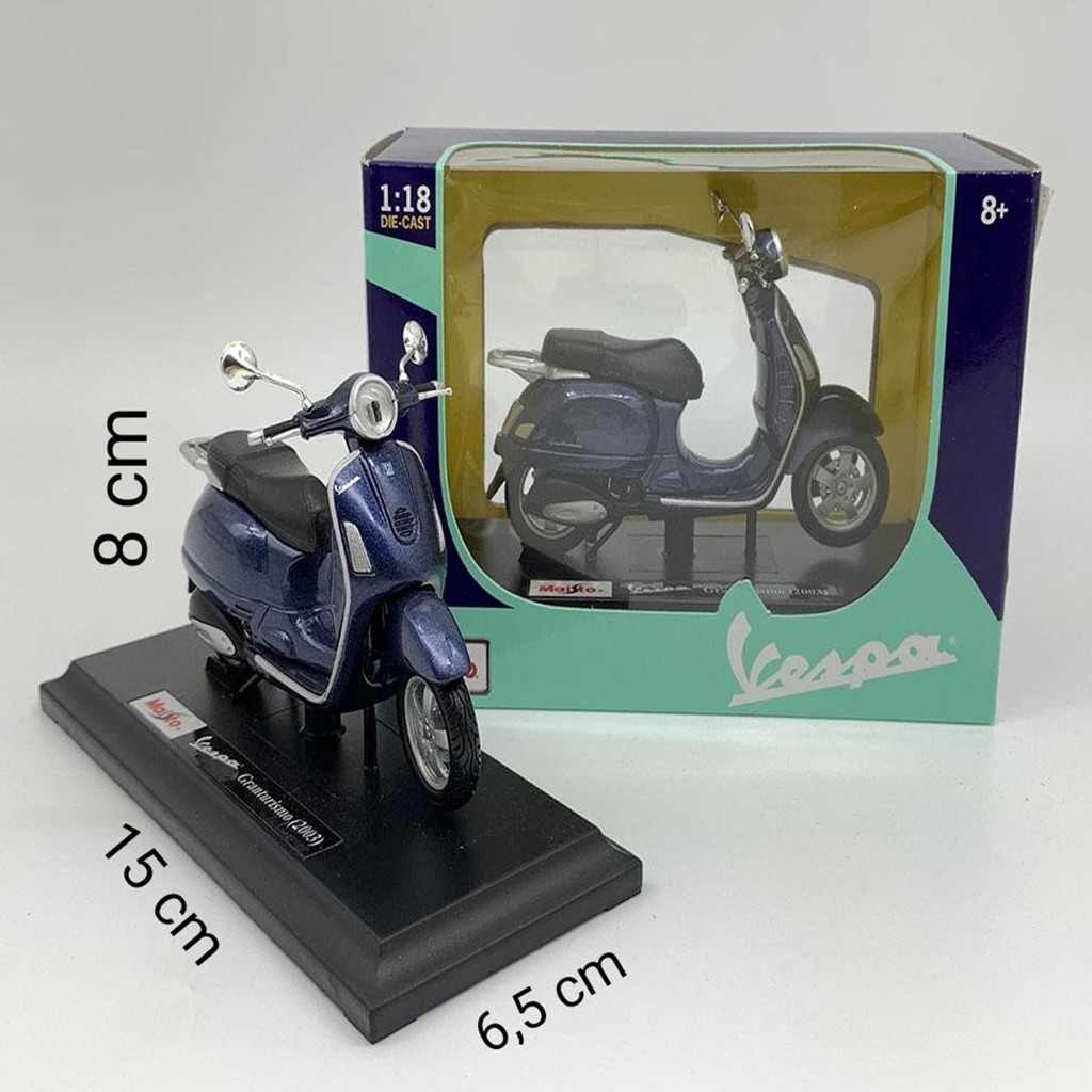 xe mô hình Vespa Granturismo (2003) 1:18 Maisto Xanh Đen