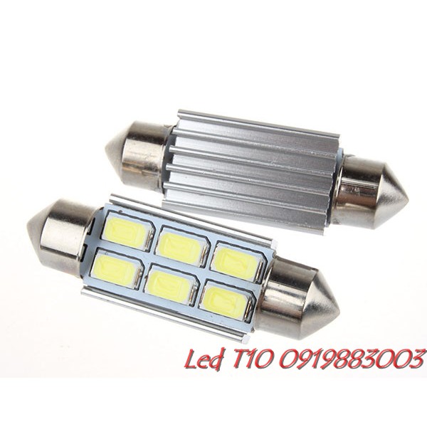 1 bóng Led trần ô tô, soi biển số, cốp ô tô 6smd 5630 5730