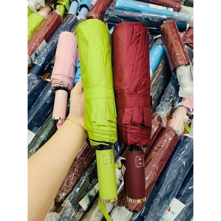 , Dù Che Mưa, Che Nắng 10 Nan Tự Động Gấp Gọn Đóng Mở 2 Chiều, Chống Tia UV, Cỡ Lớn