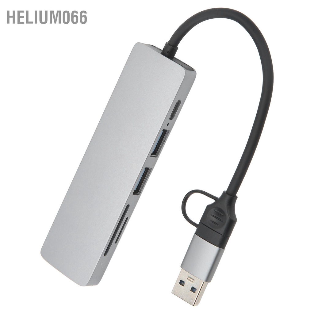 Helium066 Bộ chuyển đổi Hub 6 trong 1 Loại C USB Ổ cắm cho máy tính xách tay 5V DC Máy bảng điện thoại di động
