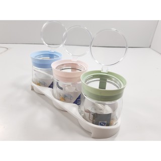 Bộ 3 hộp đựng gia vị thủy tinh
