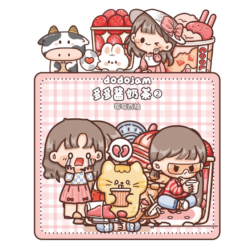 Set 30 miếng sticker hình dán dodojam cô gái dễ thương trang trí sổ, cốc, điện thoại
