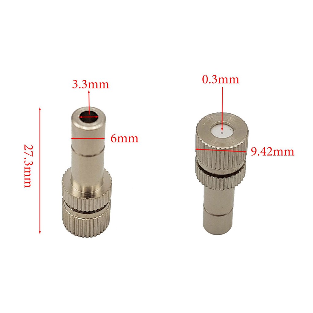 Đầu béc phun sương ống 6mm lỗ 0.3mm - 0.4mm - 0.5mm - 0.6mm