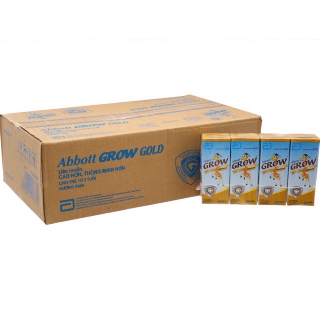 Thùng 48 hộp sữa bột pha sẵn Abbott Grow Gold vani 180ml (Giá bán đã trừ khuyến mãi)