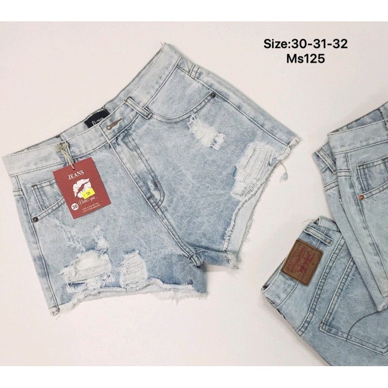 Quần Short Nữ Xanh Xám Trắng Size 30 đến 32 Ms 16