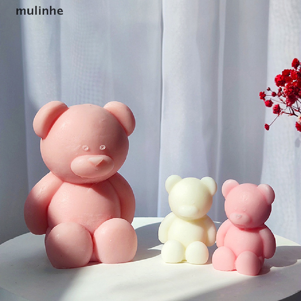 Khuôn Làm Nến Thơm Handmade Bằng Silicone Hình Chú Gấu Ngồi