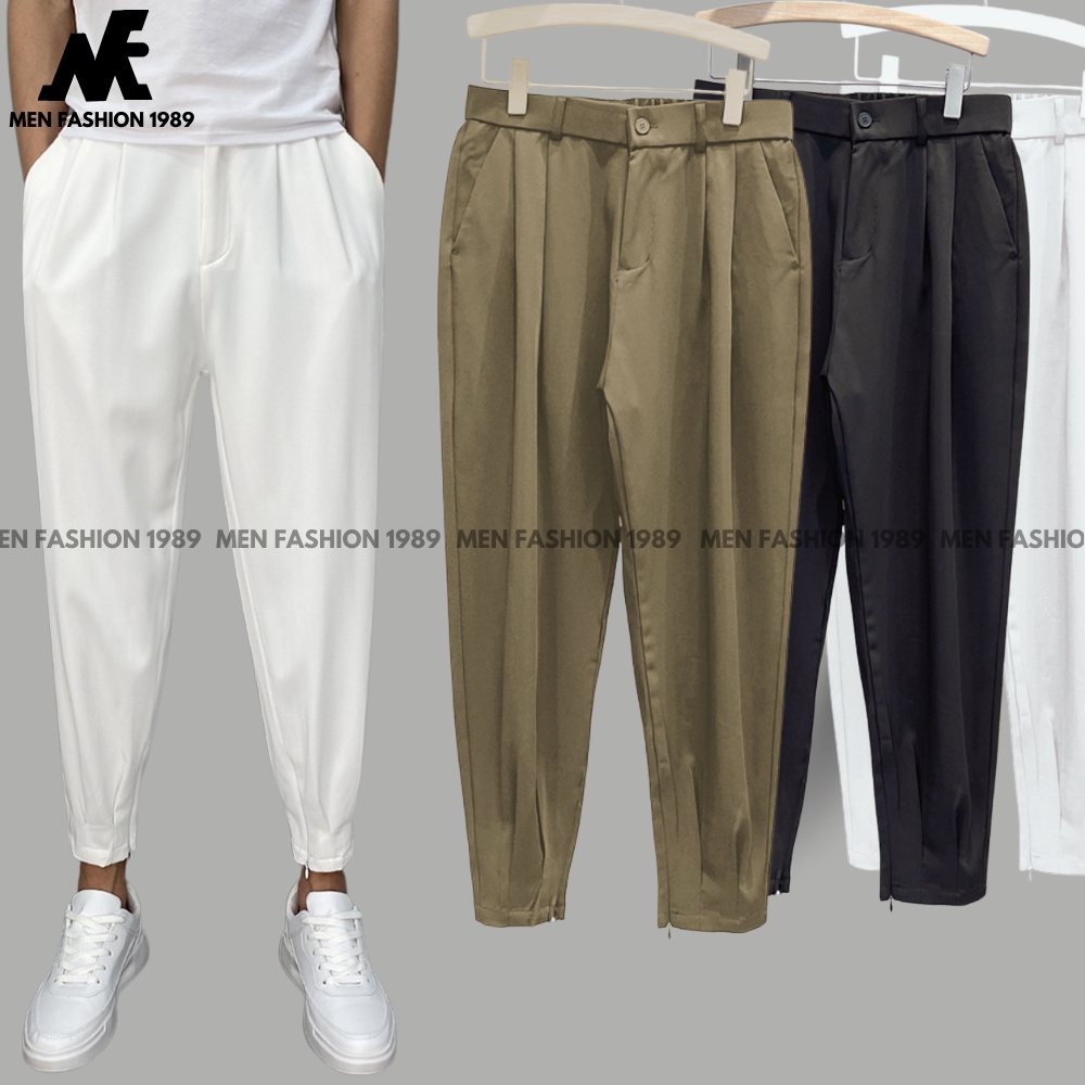 Quần Jogger chất thun da cá co dãn gấu khóa kéo MENFASHION1989 JOGGER NAM 003C